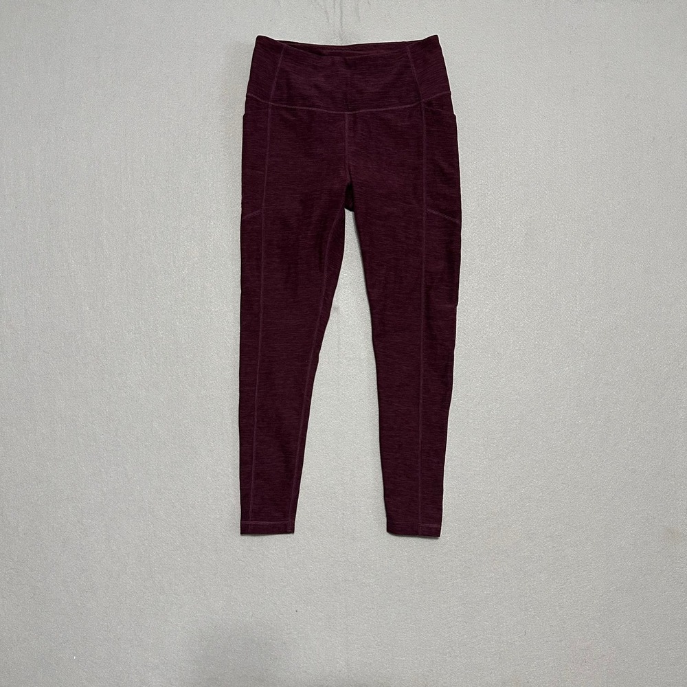 Victorias Secret Womens High Waist Pocket Leggings Plum Heather Space Dye Size 6